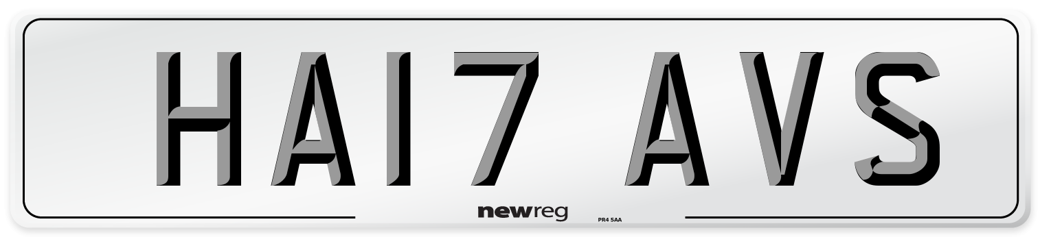 HA17 AVS Number Plate from New Reg